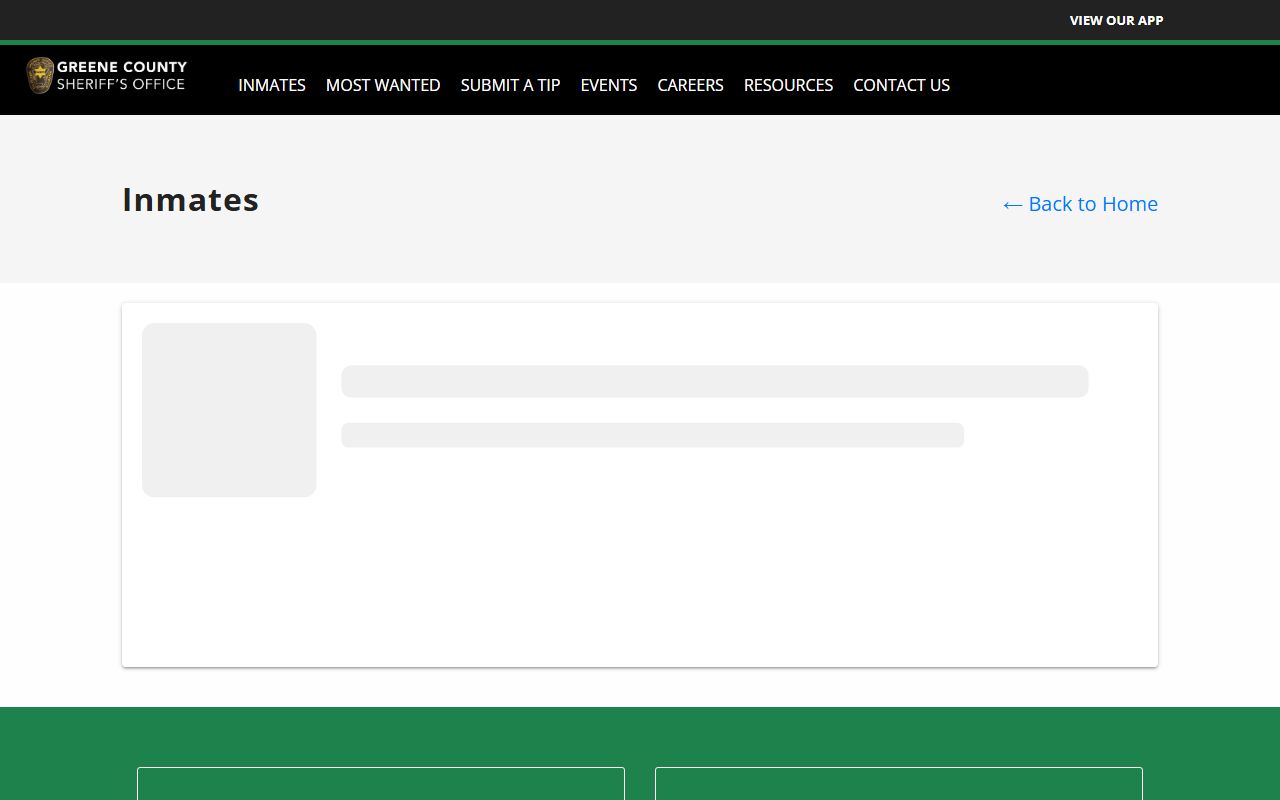 Greene County inmate roster feature on the sheriff site